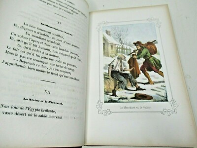 POISLE-DESGRANGES CENT ET UNE FABLES 1855 Illustré COULEURS