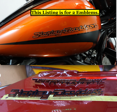 🔥OEM Harley Touring Street Glide Fuel Gas Tank Emblems Scorched
