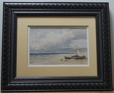 David Gould Green R.I. Signed Watercolour ? Coastal Seascape with Fishing Boa