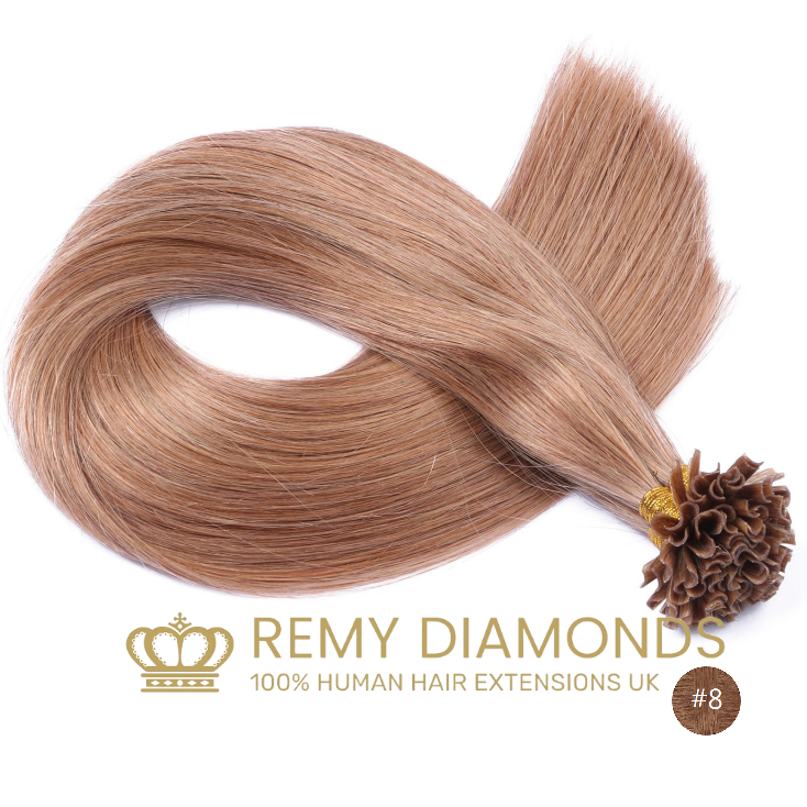 Nail U Tip Pre bonded 100 Human Hair Extensions Remy Diamonds 0.5g