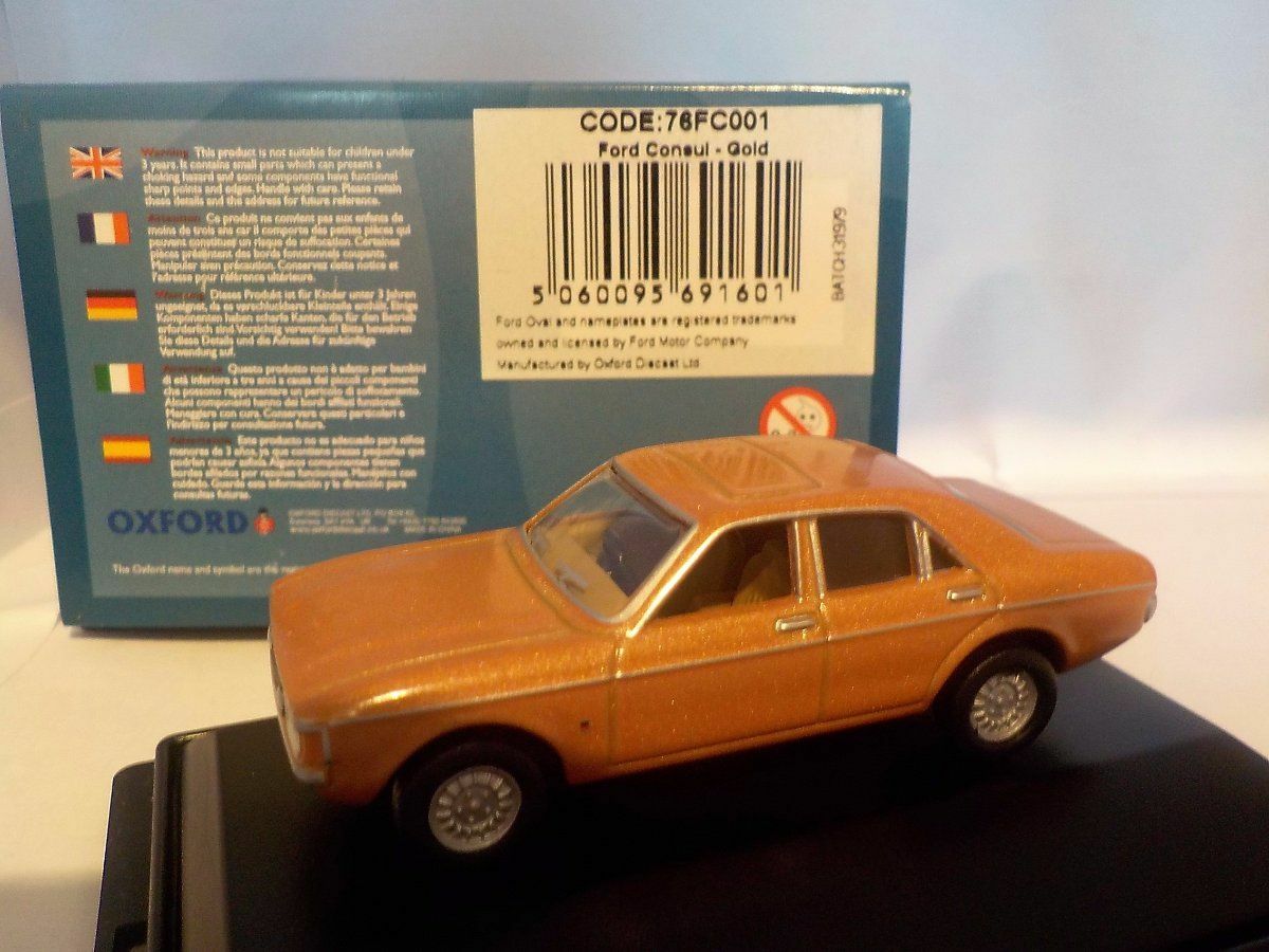 Ford Consul - Gold, 1/76 Model Car, Oxford Diecast, 76FC001