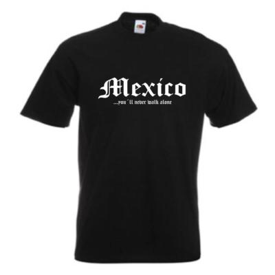 T-Shirt MEXICO, never walk alone, bedrucktes Fanshirt (WMS01-38a)