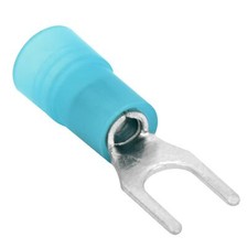 100 Spade Fork Terminal Connector Nylon Blue 16-14 GA AWG Gauge 8 Stud Speaker
