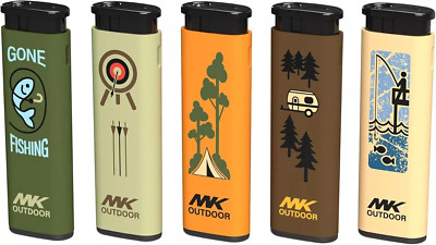 5-Pack MK Outdoor Series Alpine Refillable Pocket Lighters (68441)