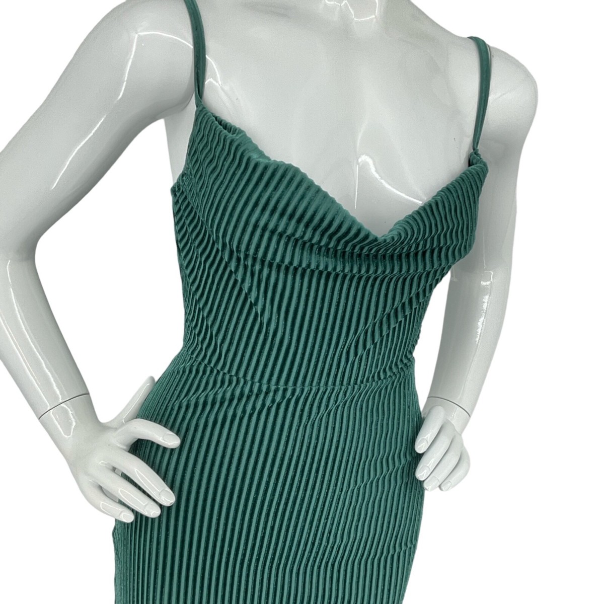 House of Harlow 1960 Dress Womens Sz S Green Emerald Ira Midi Velvet Stripe  $198 | eBay