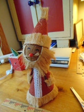 1980s Tall Santa Claus- cardboard and fabrics- 12 1/2" high