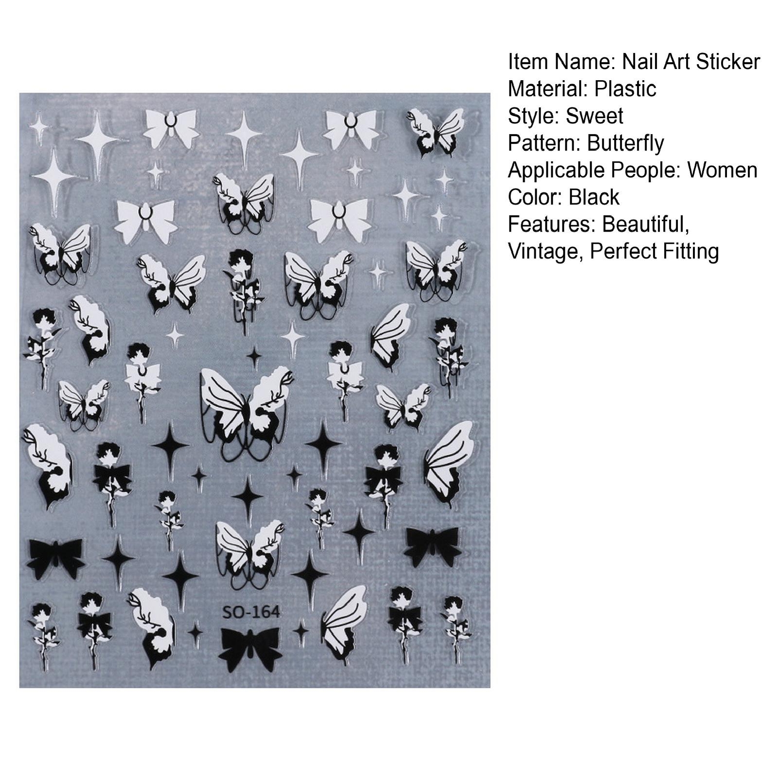 Butterfly Nail Art Sticker Salon Decals Vintage Black Rose Stickers butterfly-nail-art-sticker-salon-decals-vintage-black-rose-stickers