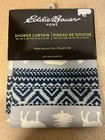 Eddie Bauer Christmas Shower Curtain Deer Bears 100% Polyester 72" X 72" C62