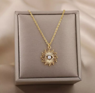 Women's Fashion Gold Or Silver Evil Eye Rhinestone Pendant Necklace 1-54