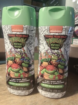 2 Nickelodeon Teenage Mutant Ninja Turtles 3-1 Body Wash Shampoo &Conditioner 4+