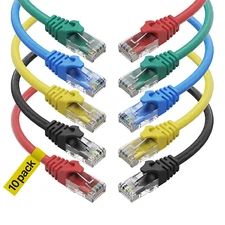 Cat6 Ethernet Cable - 6 Ft 10-Pack (1.8M) Cat 6 RJ45, LAN, Utp, Network, Patch, 