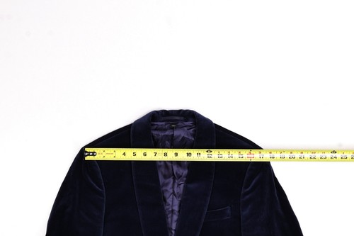 J. Crew Ludlow Blue Velvet Mens Blazer Jacket Shawl 38S - Picture 9 of 13