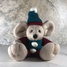 DAN DEE COLLECTOR'S CHOICE KNIT BEAN BAG MOLLY MOUSE HOLIDAY PLUSH ANIMAL