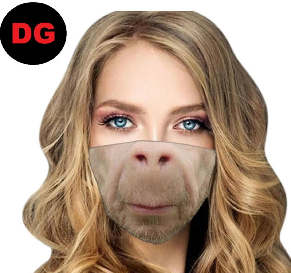 7 Pcs Halloween Party Funny novelty Human face Mask Protection Washable - Image 3 of 4