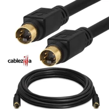 S-Video Cable Male To Male 4 Pin Gold Plated Svhs SVIDEO Wire 6 12 25 50 FT Lot