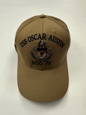 The Corps USS Oscar Austin DDG 79 Beige Baseball Hat Cap One Size