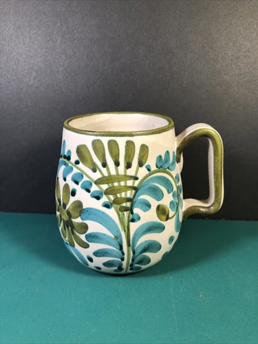 HH Italy | Holt Howard | Handpainted Pottery Mug Cup | Floral Pattern | 1970s