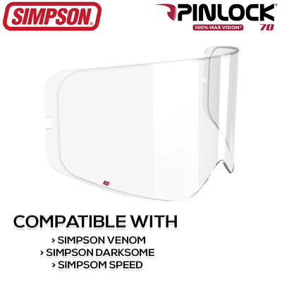 Simpson Venom Pinlock Max Vision Motorradhelm Antibeschlag Visiereinsatz klar