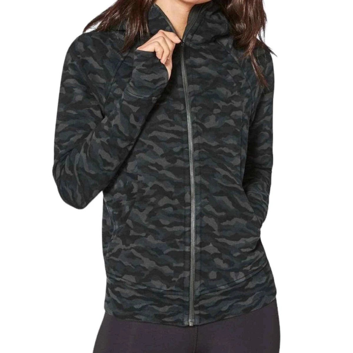 Lululemon Scuba Hoodie Light Cotton Fleece Sequoia Camo Print Deep
