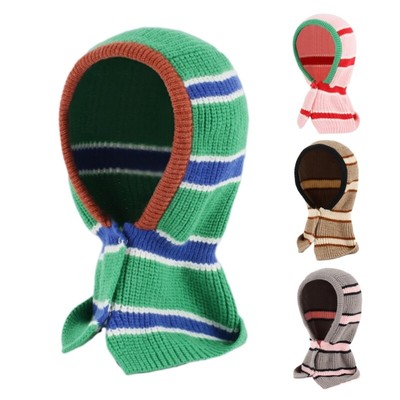 Knitted Beanie Hat Crochet Hooded Hat Winter Thick Warm Ear for Protection Hat