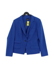Laura Scott Women's Blazer Uk 16 Blue Polyester With Elastane, Viscose Overcoat