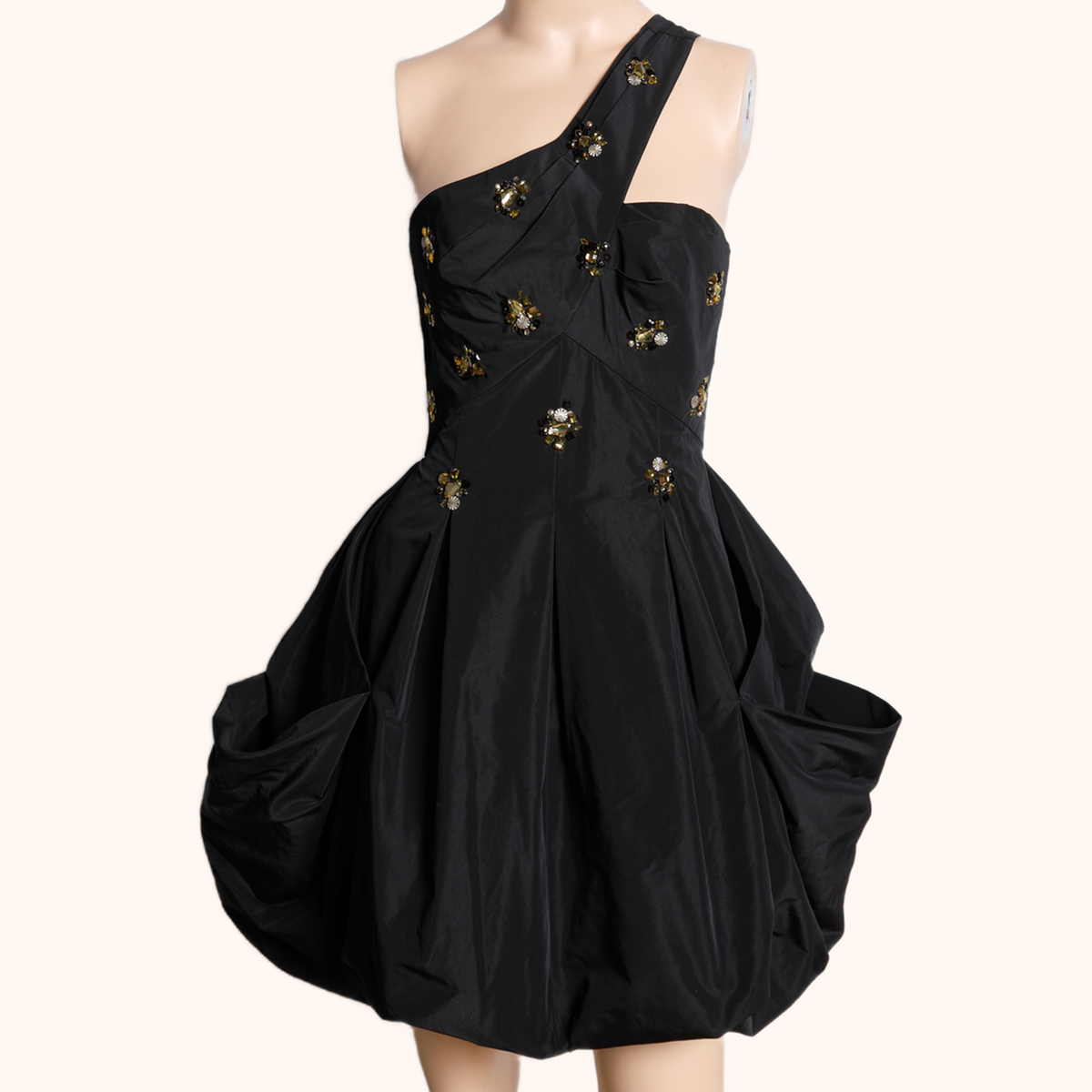 BCBGMAXAZRIA Black One Shoulder Embellished Cocktail Dress | eBay UK