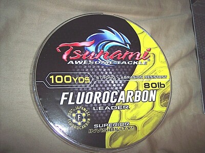 Tsunami Fishing Line 100 Yds.Fluorocarbon Leader 80 Lb. Test Fishing Line Leader