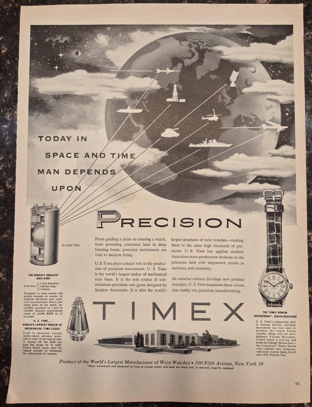 Timex 2 print ads Life 1954