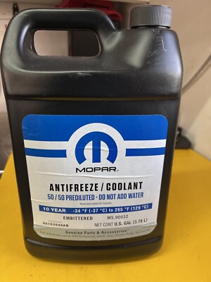 Mopar 68163849AB Engine Coolant / Antifreeze 10 Year 50/50 Prediluted.  2.7qt