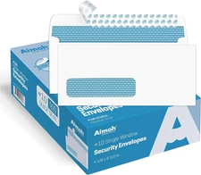 500#10 Single Left Window SELF Seal Security Envelopes - Super Strong Quick-Seal