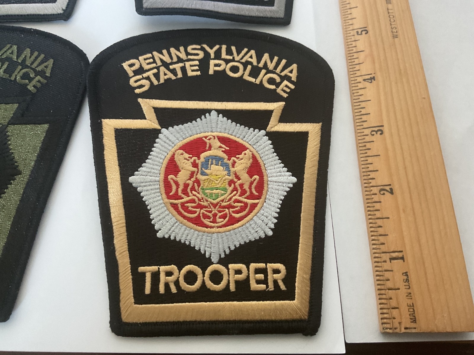 Pennsylvania State Police Trooper  collectable Patch Set 4 Pieces New Full Size