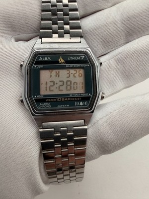 Vintage Seiko Alba W309-4220 Lithium 7 JDM Digital Watch; Black Dial, Alarm