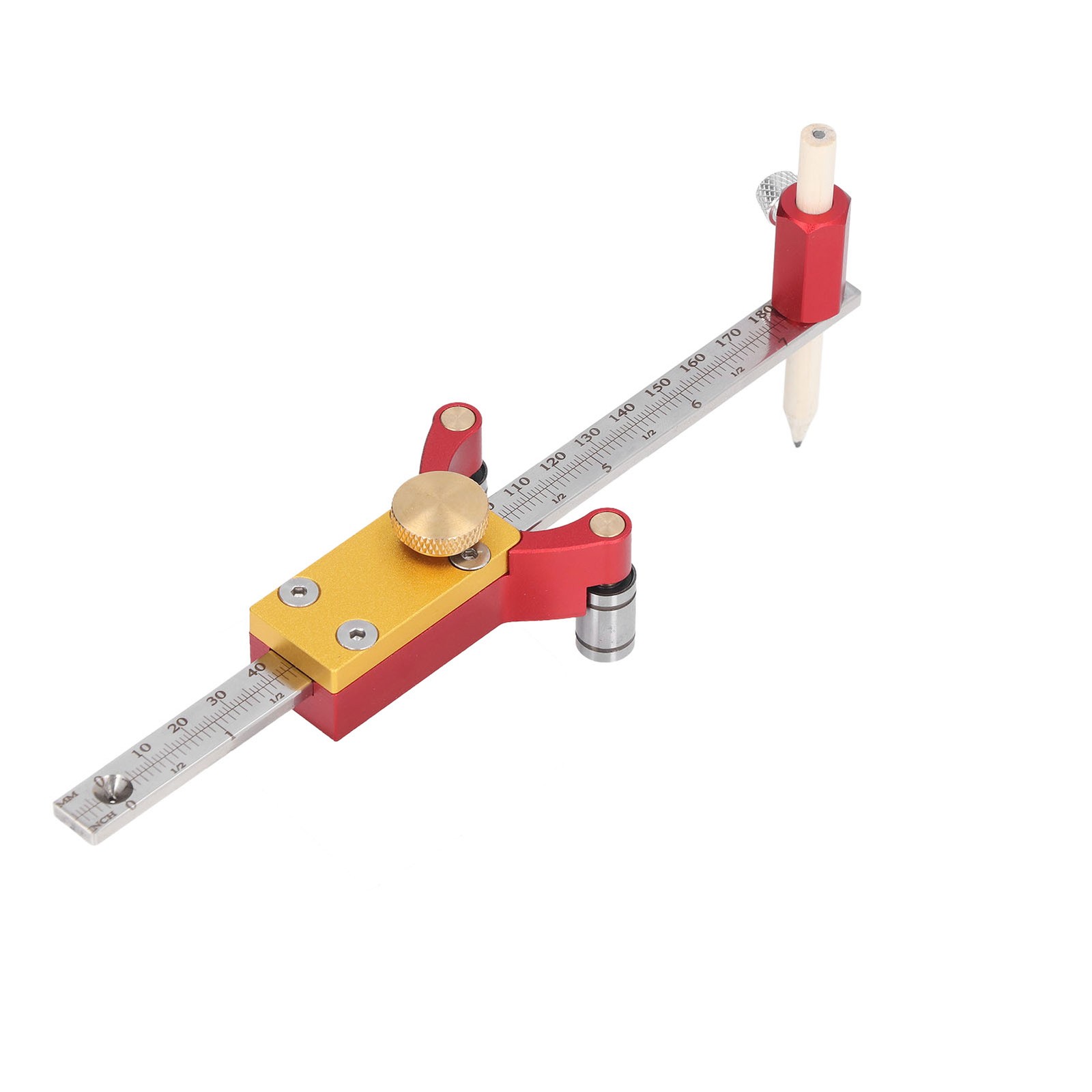 Wheel Marking Gauge Sliding Wood Scribe Tool Parallel Linear Arc Drawing Hei