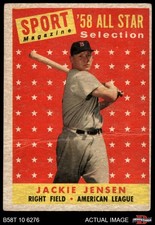 1958 Topps #489 Jackie Jensen All-Star Red Sox MVPw 1.5 - FAIR