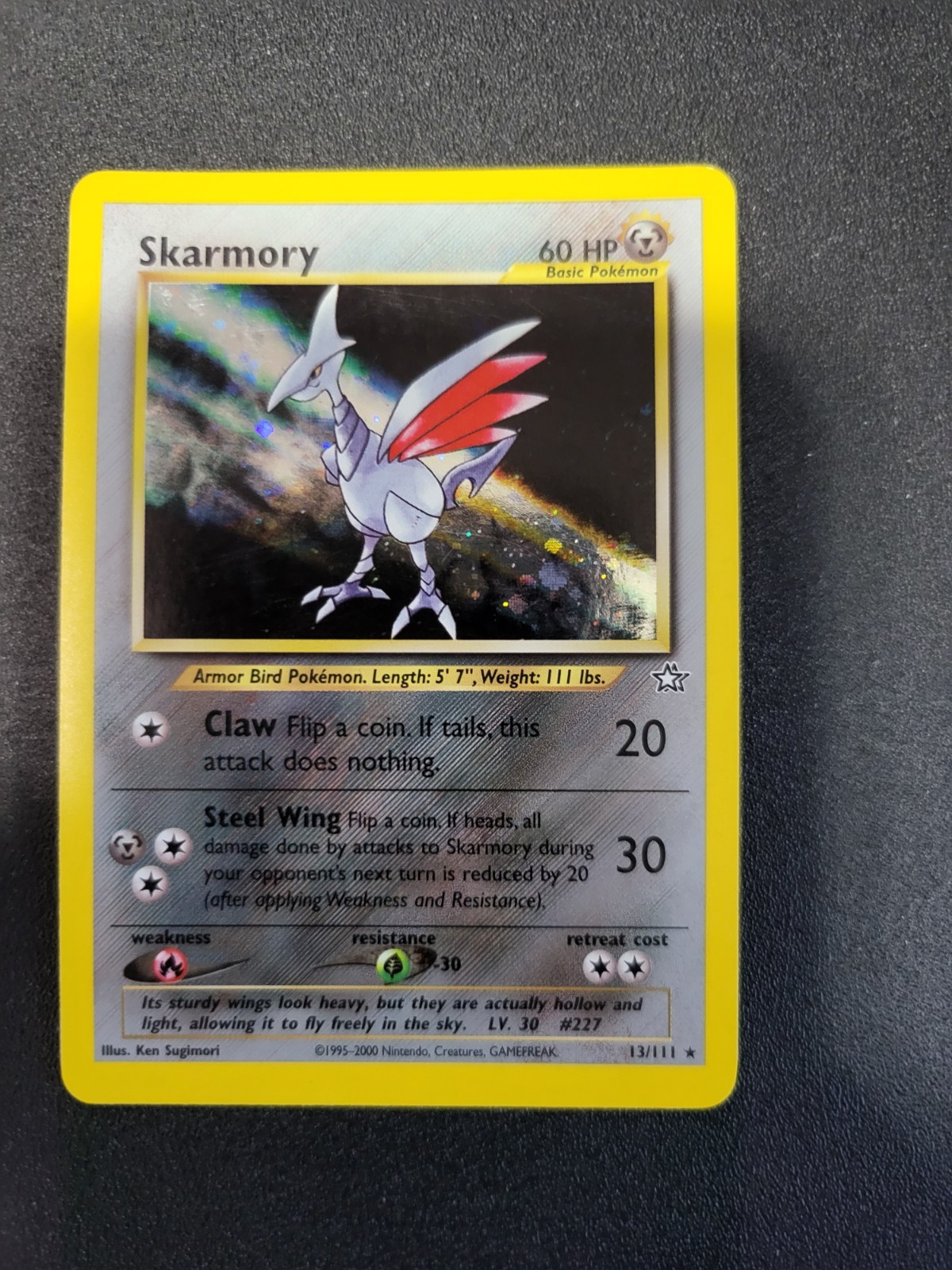 Skarmory #13/111 Neo Genesis Unlimited Holo Rare Near Mint Condition