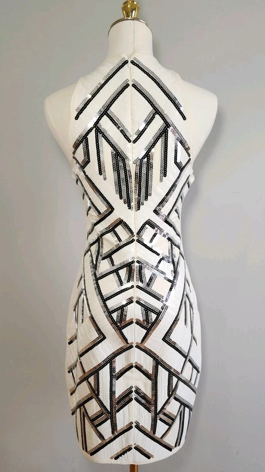 Mini Vestido de Fiesta Express Para Mujer Talla XS Lentejuelas ceñido al cuerpo Cóctel Nuevo con Etiquetas Foto 3 de 4