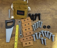 Black and Decker Junior Toy Tool Set Tools Safety Saw Tape Measure Bag