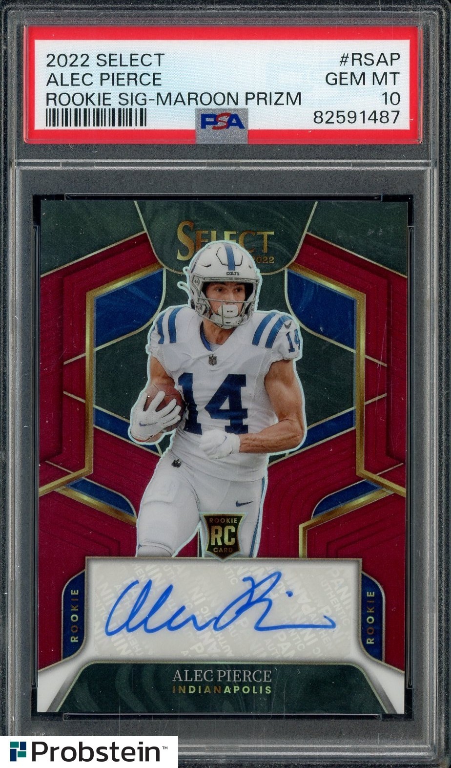 Alec Pierce Panini Select Rookie Signatures #RSAP Maroon