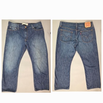Levi's 514 Mens Jeans (Fit: 34X 28.5) Slim Straight Great Fading 100% Cotton
