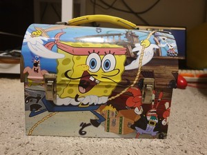 Pirate SpongeBob SquarePants Mini Tin Metal Lunch Box 2008 (Minor Scratches)