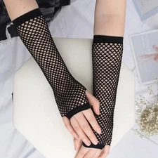 1 Pair Fashion Neon Fishnet Fingerless Long Gloves Leg Arm Cuff Party Wear Fancy