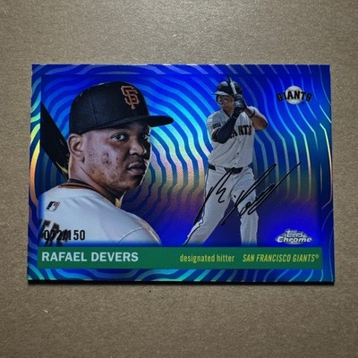 2025 Topps Chrome Platinum Rafael Devers Blue Vibration /150 #83 Giants