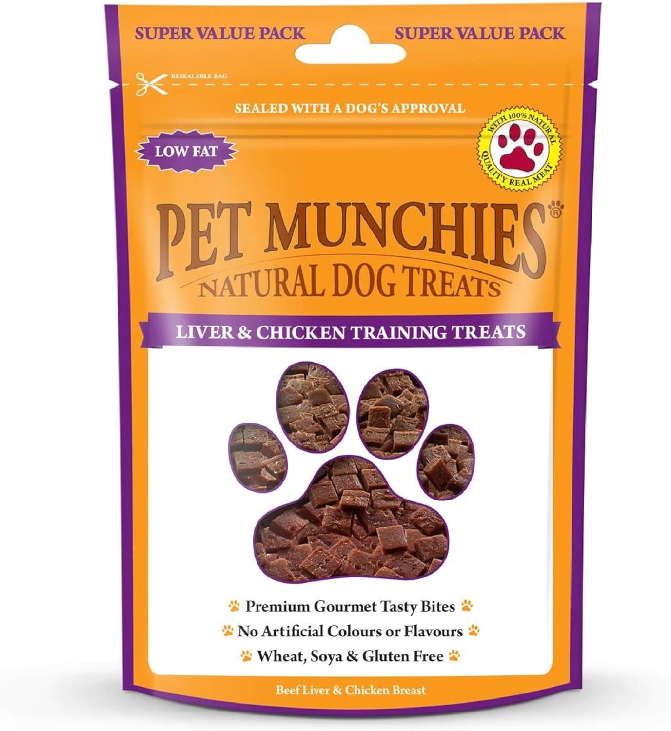 Pet Munchies Liver and Chicken Dog Training Treats, Grain Free Tasty Bites with