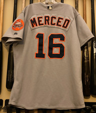 2002 Houston Astros 1970 TBTC Game Used Road Jersey - Orlando Merced - Size 46