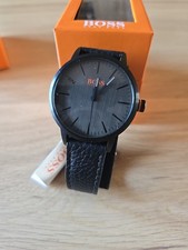 Orologio da polso Hugo Boss arancione 1550055 quarzo acciaio inox pelle nero 42 mm (t) IMBALLO ORIGINALE