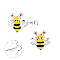 Kinder Ohrstecker Biene Ohrringe Sterling Silber 925 Glitzer MäDchen Geschenk