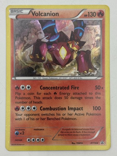 Volcanion XY164 2016 Pokémon Promo Card Rare Shiny Holo Black Star Pokemon