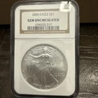 2006 American Silver Eagle $1 Gem Uncirculated NGC 1 Oz .999 Silver #A007