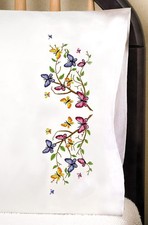Design Works Crafts Butterflies Stamped for Embroidery Pillowcases