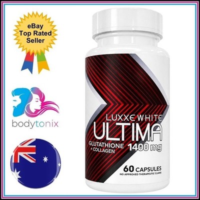 LUXXE WHITE ULTIMA 1,400mg NEW FORMULA Glutathione Collagen Hyaluronic Acid 60Ct